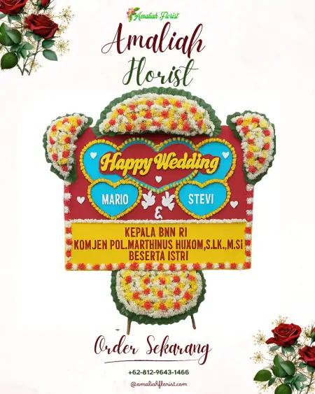 Papan Bunga Pernikahan Wanasaba